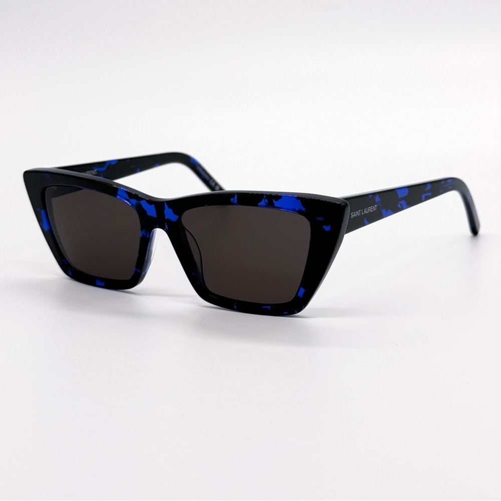 NEW SAINT LAURENT SL 276 MICA 009 CAT EYE BLACK BLUE GREY WOMEN SL276 SUNGLASSES - Picture 4 of 11